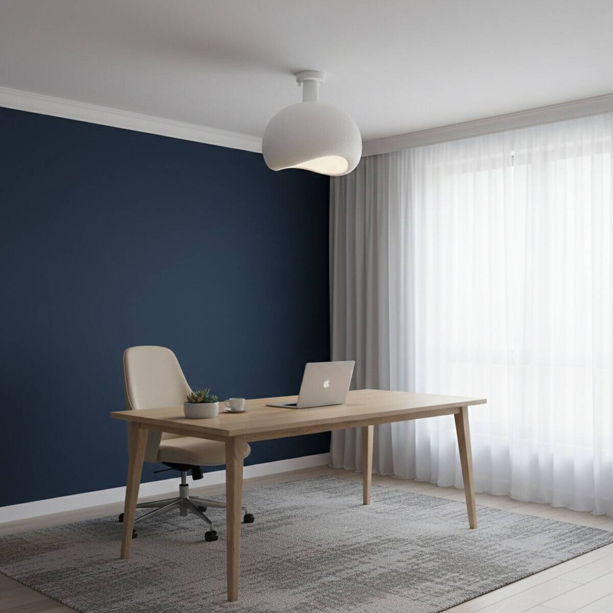 Opviq Deckenleuchte Yontu-15851 weiß Polyester-Mischgewebe Metall B/H/L: ca. 29x33x34 cm E27 1 Brennstellen