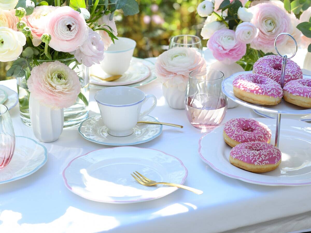 Kaffeeservice weiß Steingut 12 tlg.