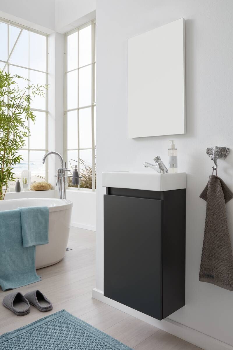 Bad-Set Champ grau matt B/H/T: ca. 40x68x22 cm