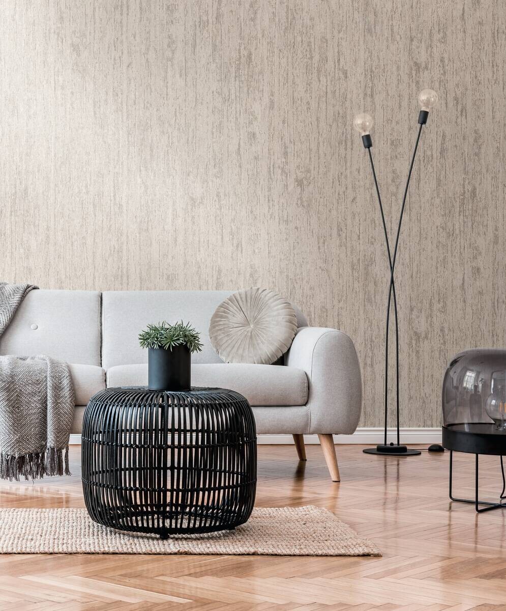 A.S.Creation Vliestapete silber beige B/H/D: ca. 53x1005x8,3 cm