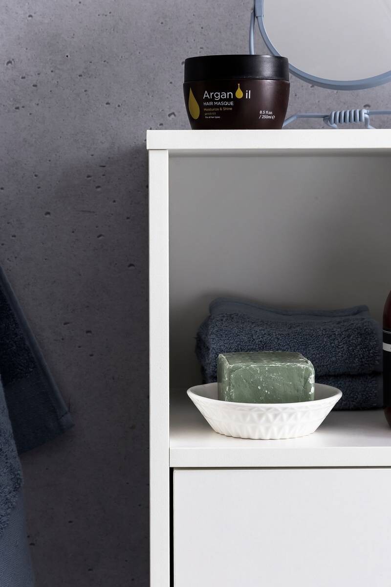 Badkommode weiß B/H/T: ca. 30x96x30 cm