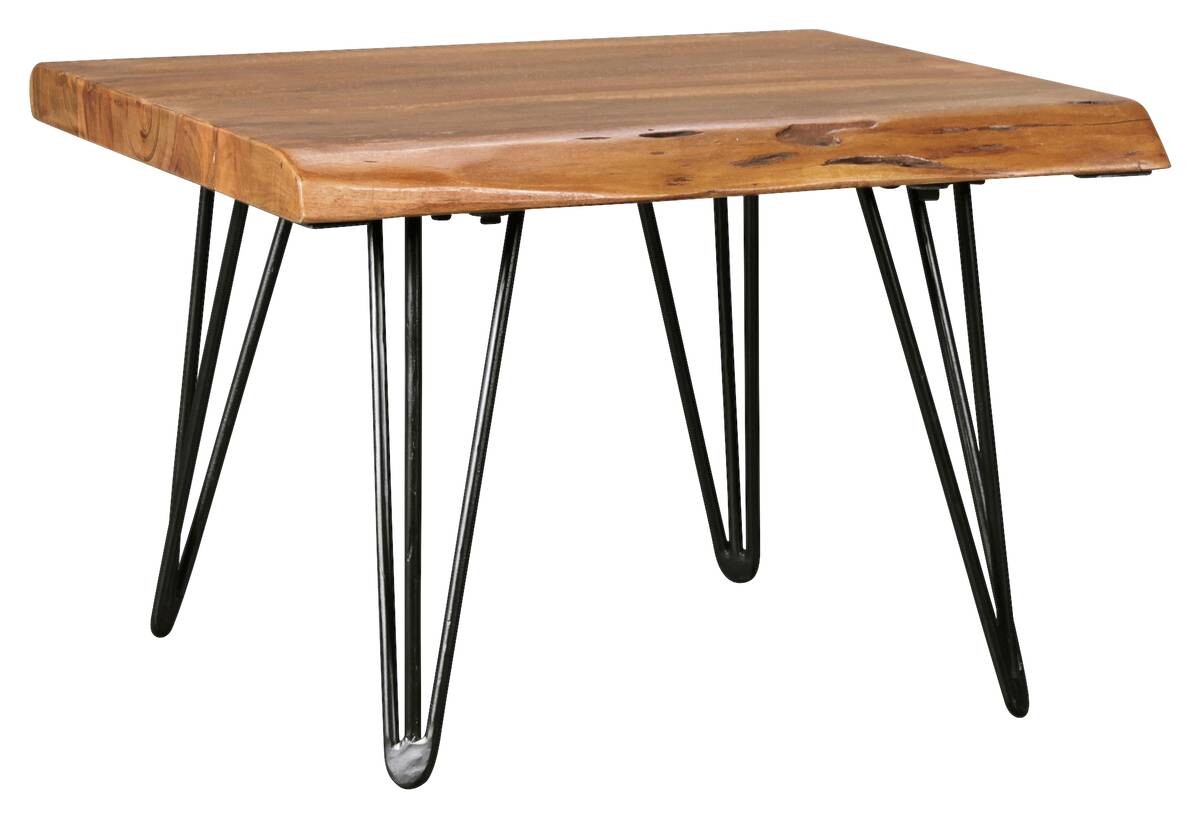 Wohnling Couchtisch natur schwarz Echtholz Metall B/H/T: ca. 56x38x51 cm