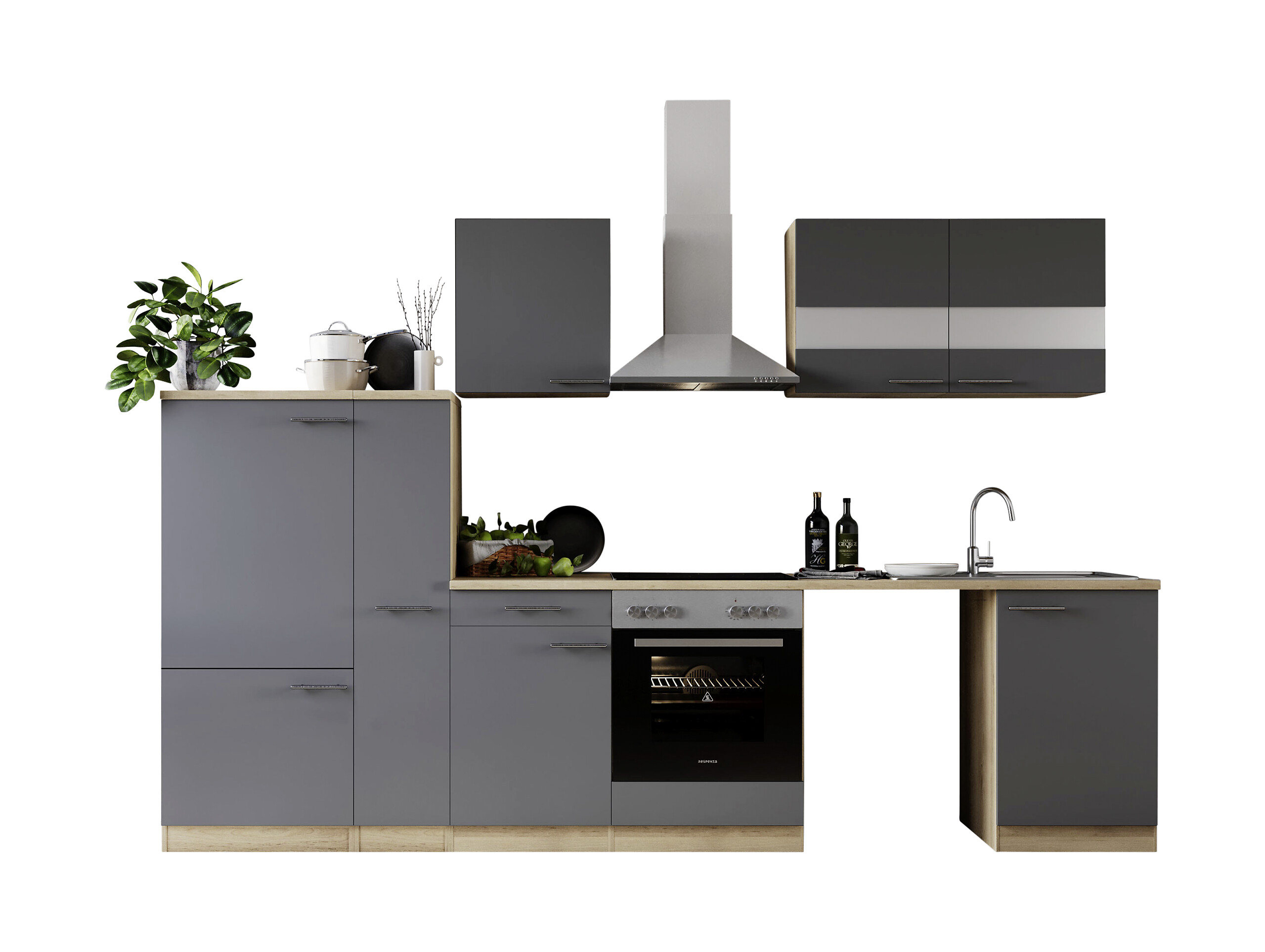 Respekta Küchenblock Merle grau B/H/T: ca. 310x200x60 cm