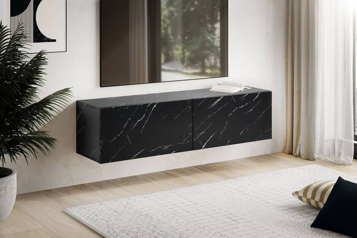 Lowboard schwarz Marmor Optik B/H/T: ca. 120x30x30 cm