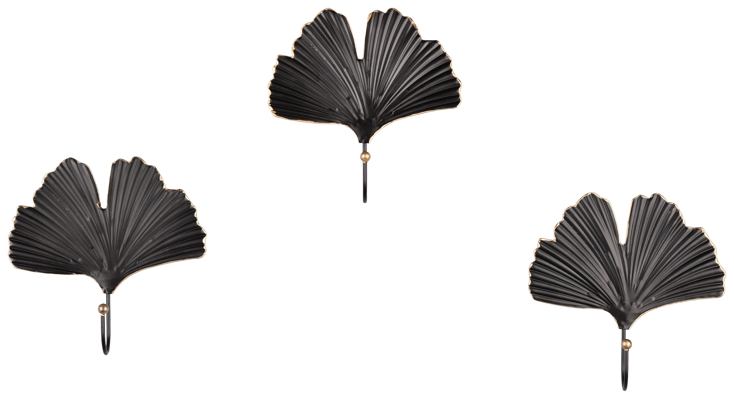 Garderobenhaken Merle schwarz gold Optik Metall B/H/T: ca. 15x15x4 cm