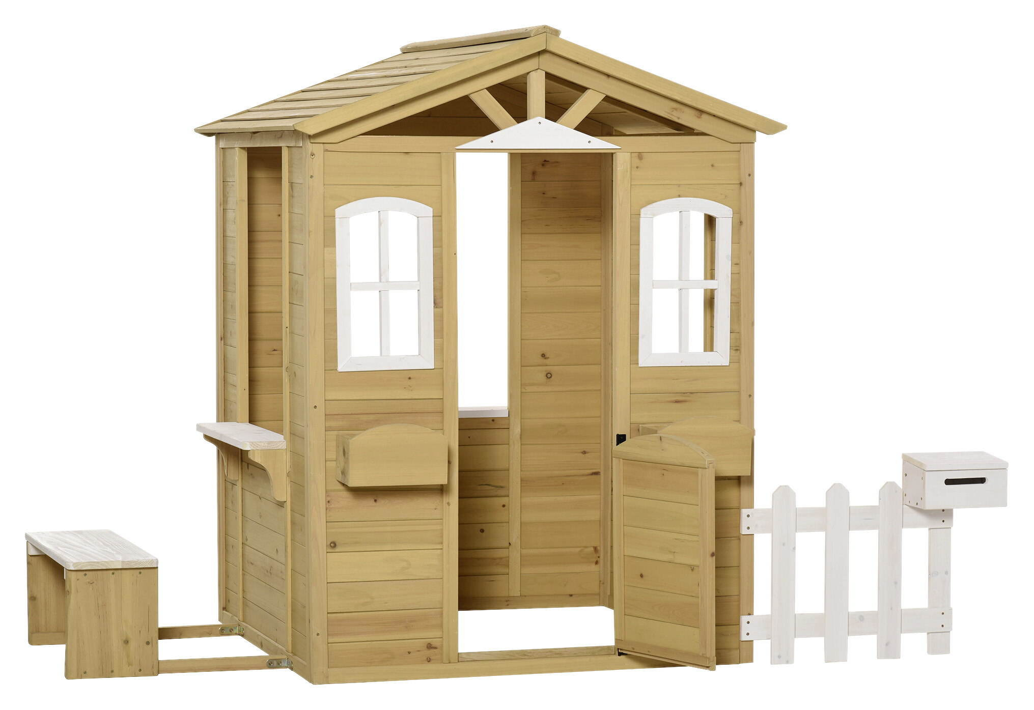 Outsunny Kinderspielhaus gelb B/H/L: ca. 119x140x205 cm