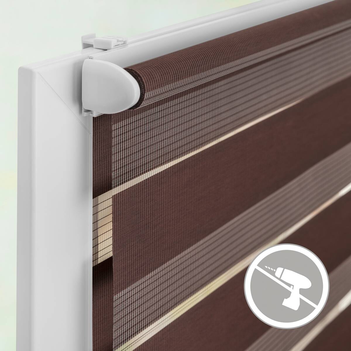 LICHTBLICK Doppelrollo Duo dunkelbraun B/L: ca. 90x150 cm