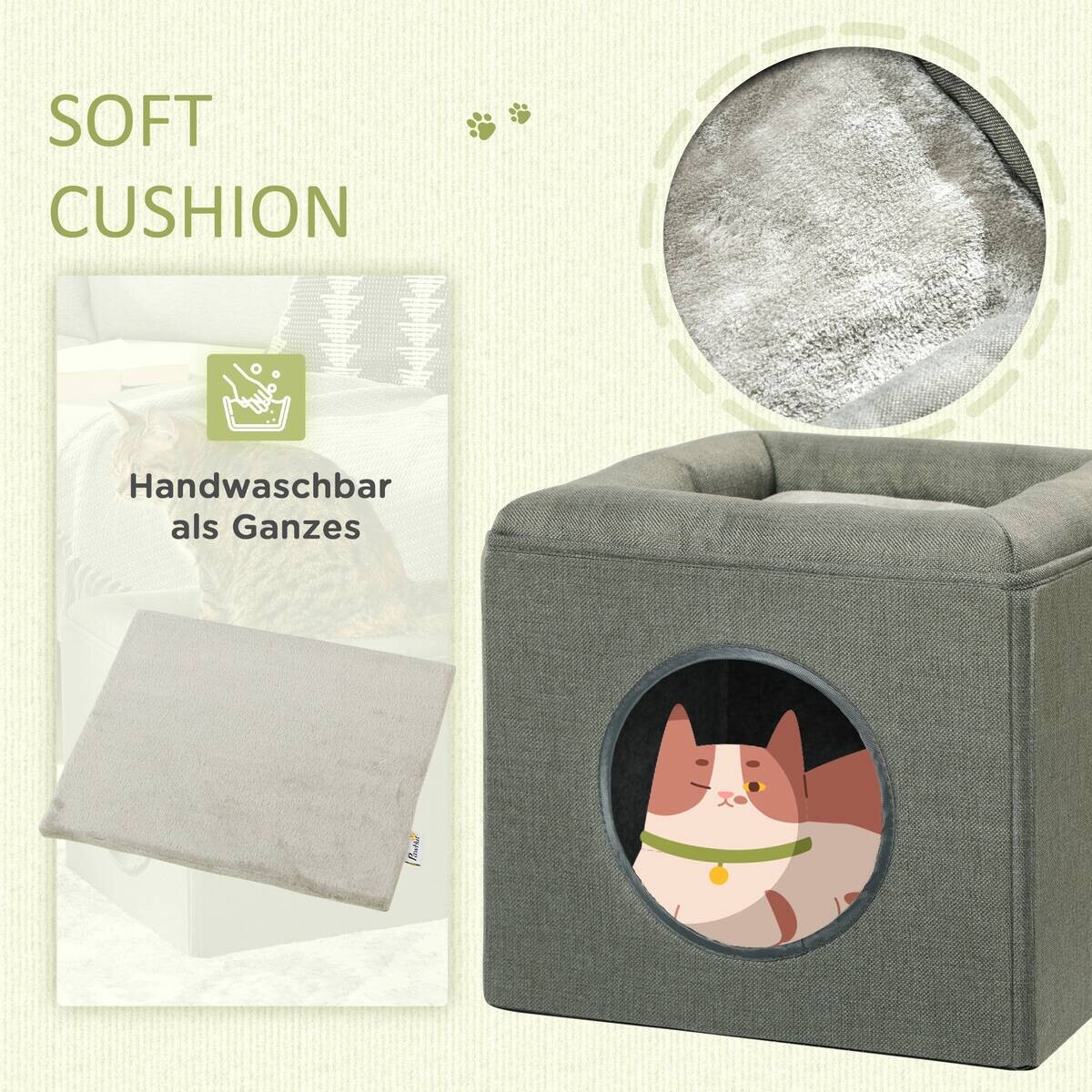 PawHut Katzen-Zubehör grün Polyester B/H/L: ca. 36,5x36,5x33 cm