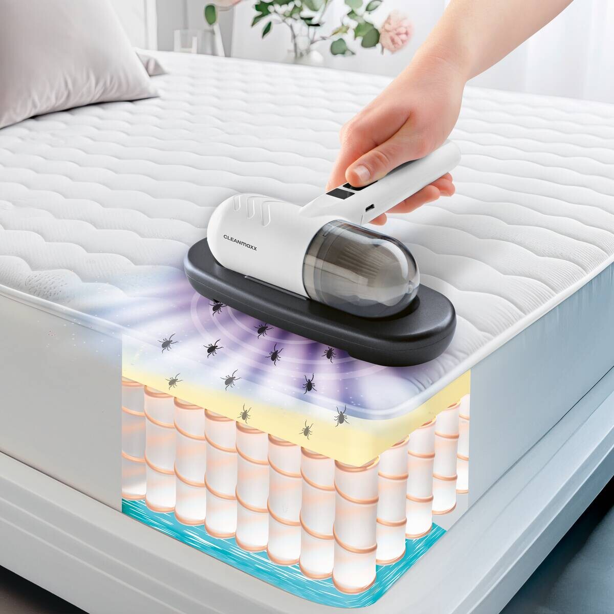 CLEANmaxx Handstaubsauger grau weiß Kunststoff B/H/L: ca. 17,7x7,7x22 cm