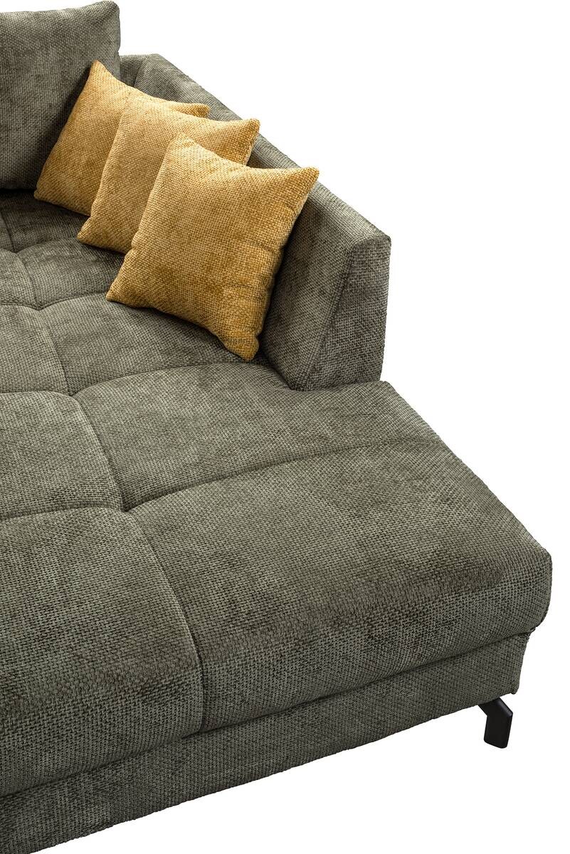 Ecksofa olive Microfaser B/H/T: ca. 306x92x203 cm