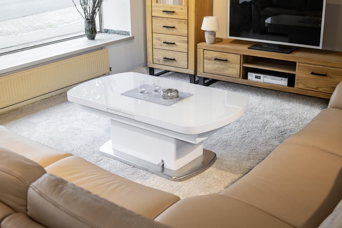 Couchtisch Levi weiß MDF B/H/T: ca. 135x50x75 cm