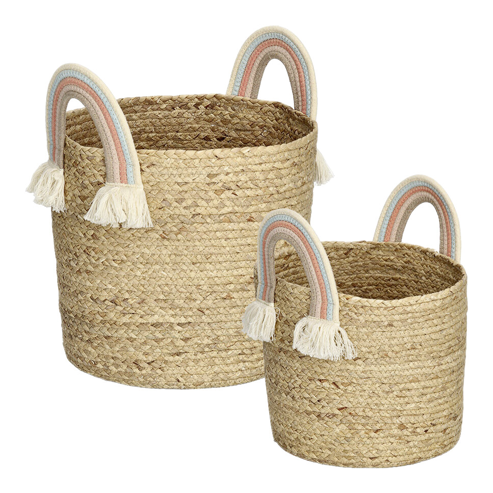 Zeller Aufbewahrungskorb Rainbow natur B/H/L: ca. 33,5x35x15 cm