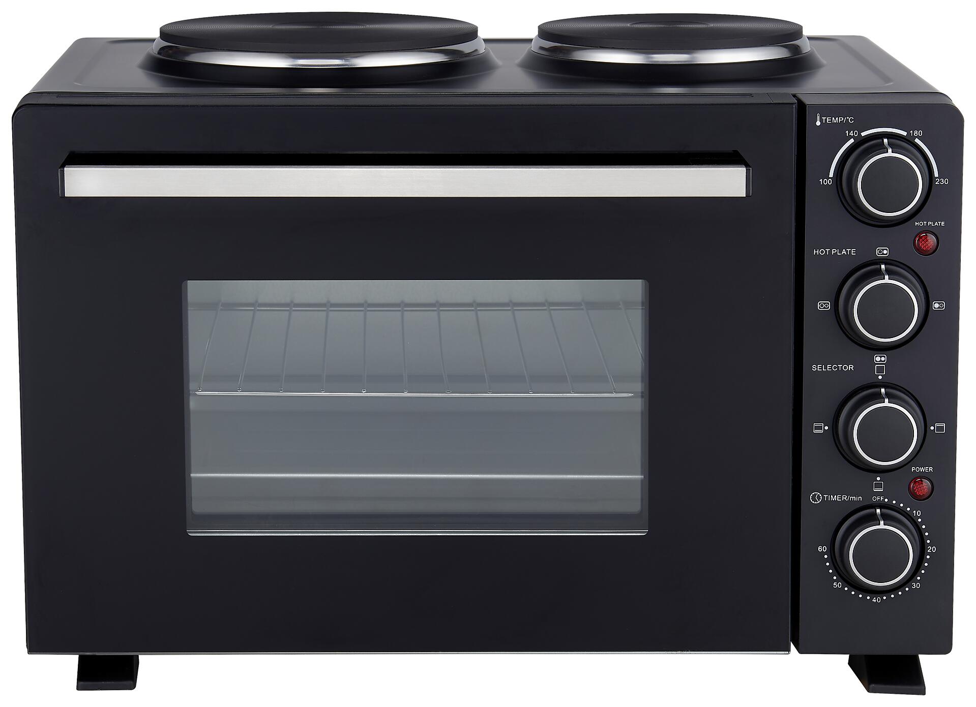 POCOline Mini-Backofen silber Glas B/H/L: ca. 42,6x35,7x51,1 cm ca. 30 l