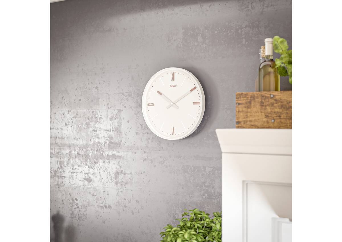 Mebus Wanduhr grau D: ca. 25 cm