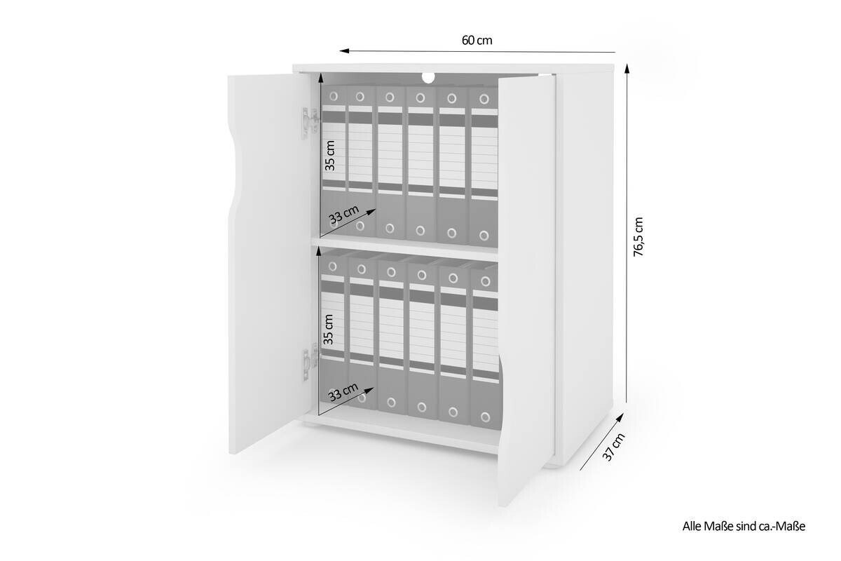 Aktenschrank BELFAST weiß B/H/T: ca. 60x76,5x37 cm