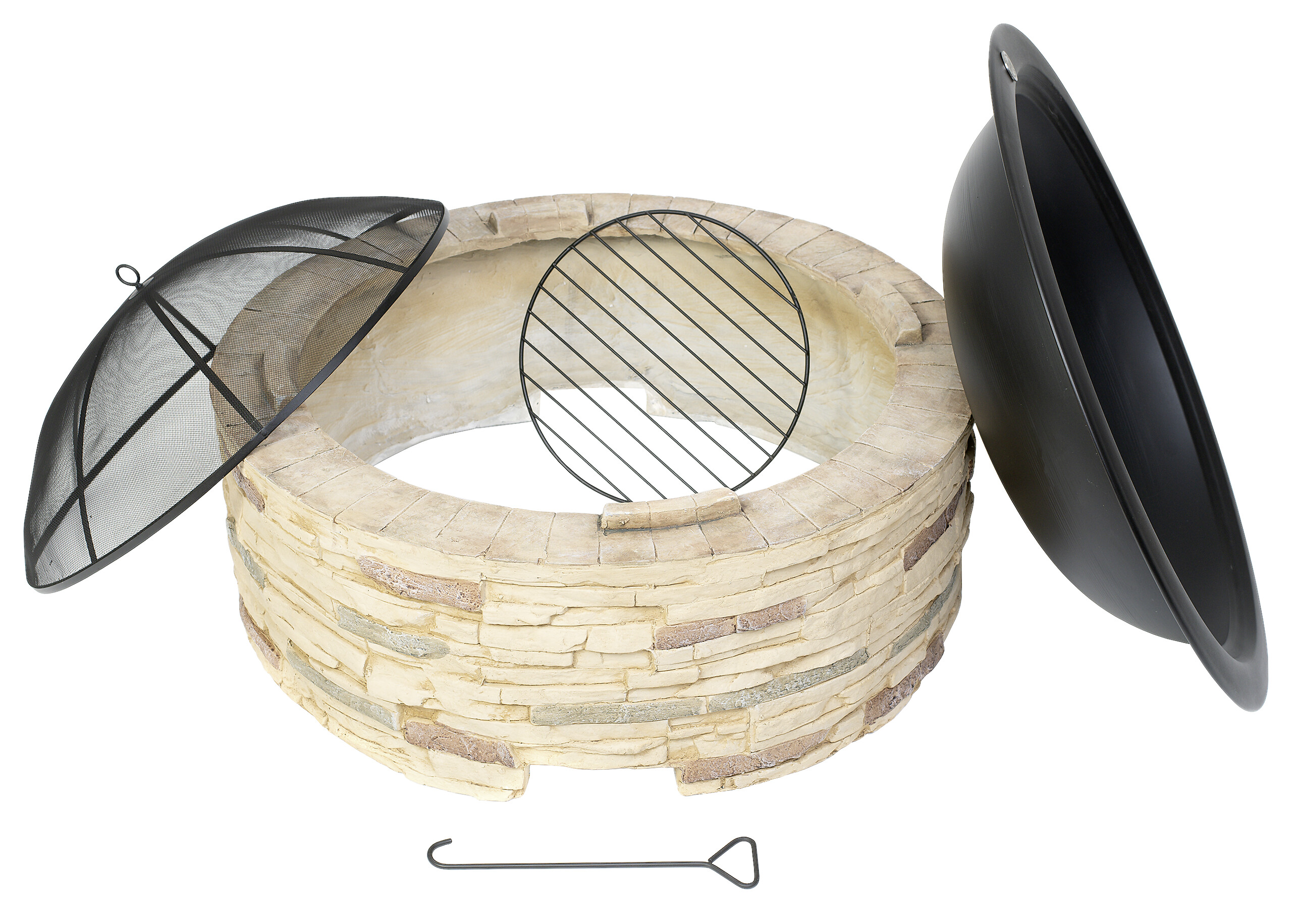 Westmann Feuerstelle stein Aluminium H/D: ca. 51x90 cm