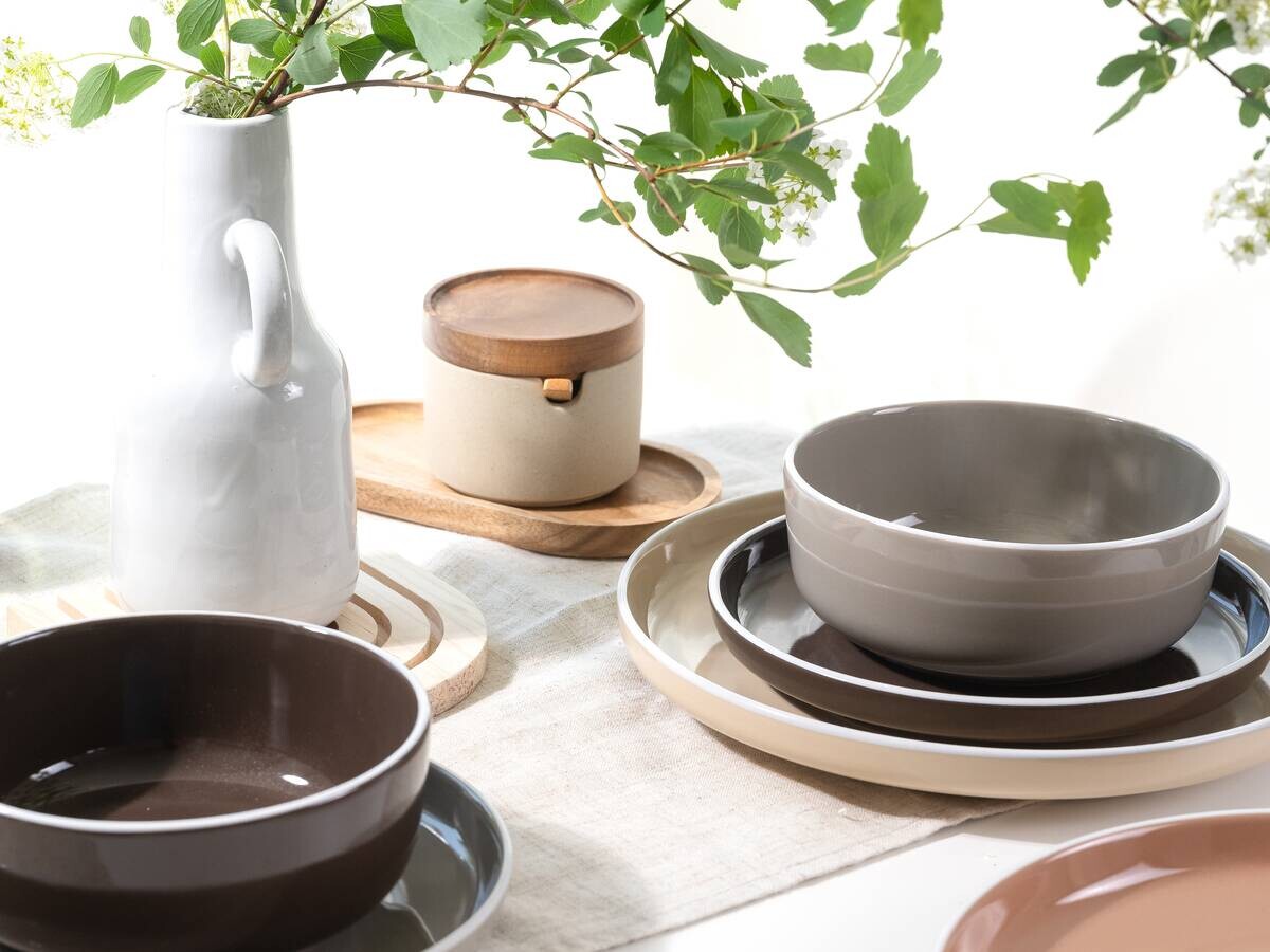 CreaTable Kombiservice Nordic Mocha Mousse braun Steinzeug 16 tlg.