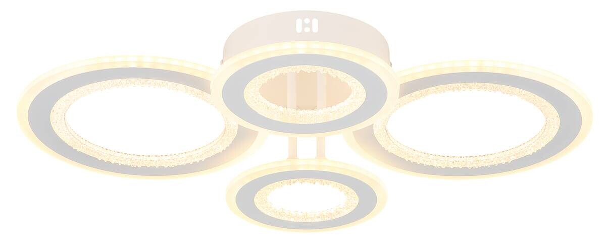 GLOBO LED-Deckenleuchte weiß klar Opal Kunststoff Metall B/H/L: ca. 42x12x59 cm 1 Brennstellen