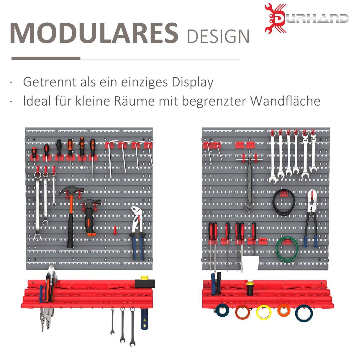Werkzeuglochwand mit 54-teiliges Zubehör grau B/H/T: ca. 96x54x23 cm