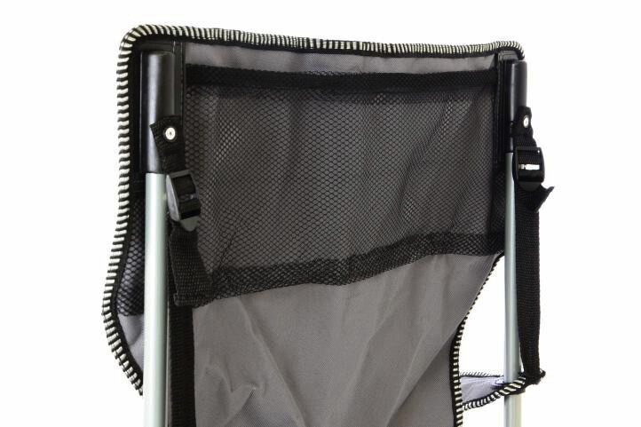 VCM Campingstuhl grau Stahlrohr B/H/L: ca. 47x47x90 cm