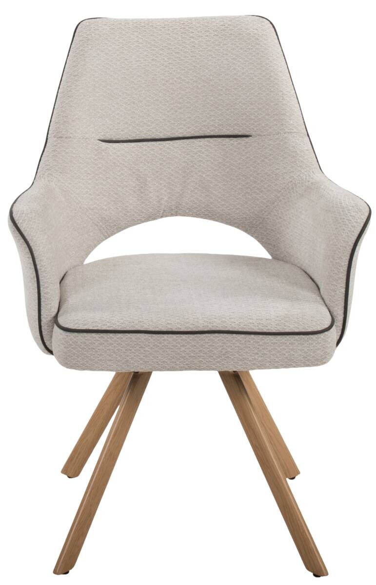 Stuhl Nila beige Webstoff B/H/T: ca. 62x90x62 cm
