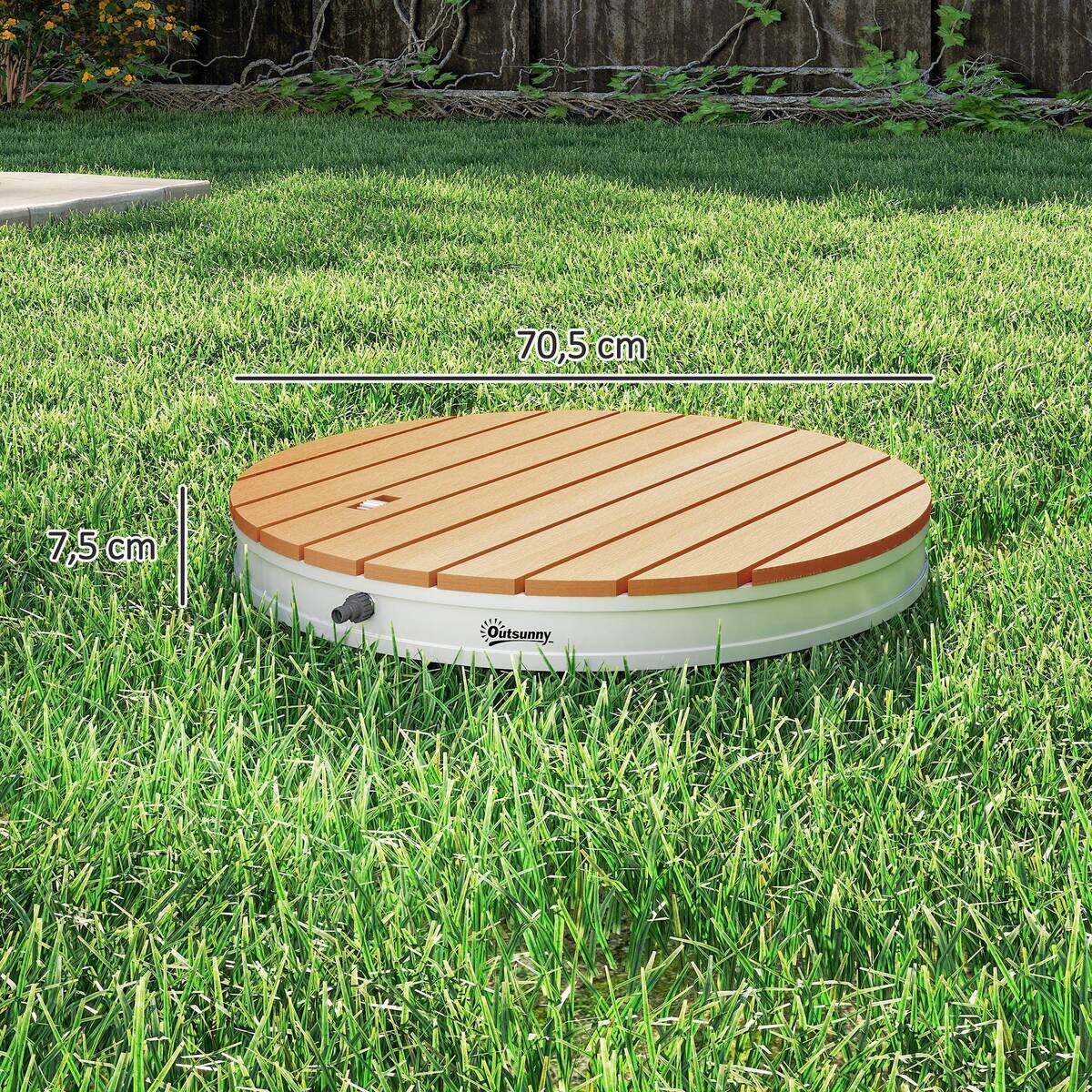 Outsunny Bodendusche Holzoptik Acryl