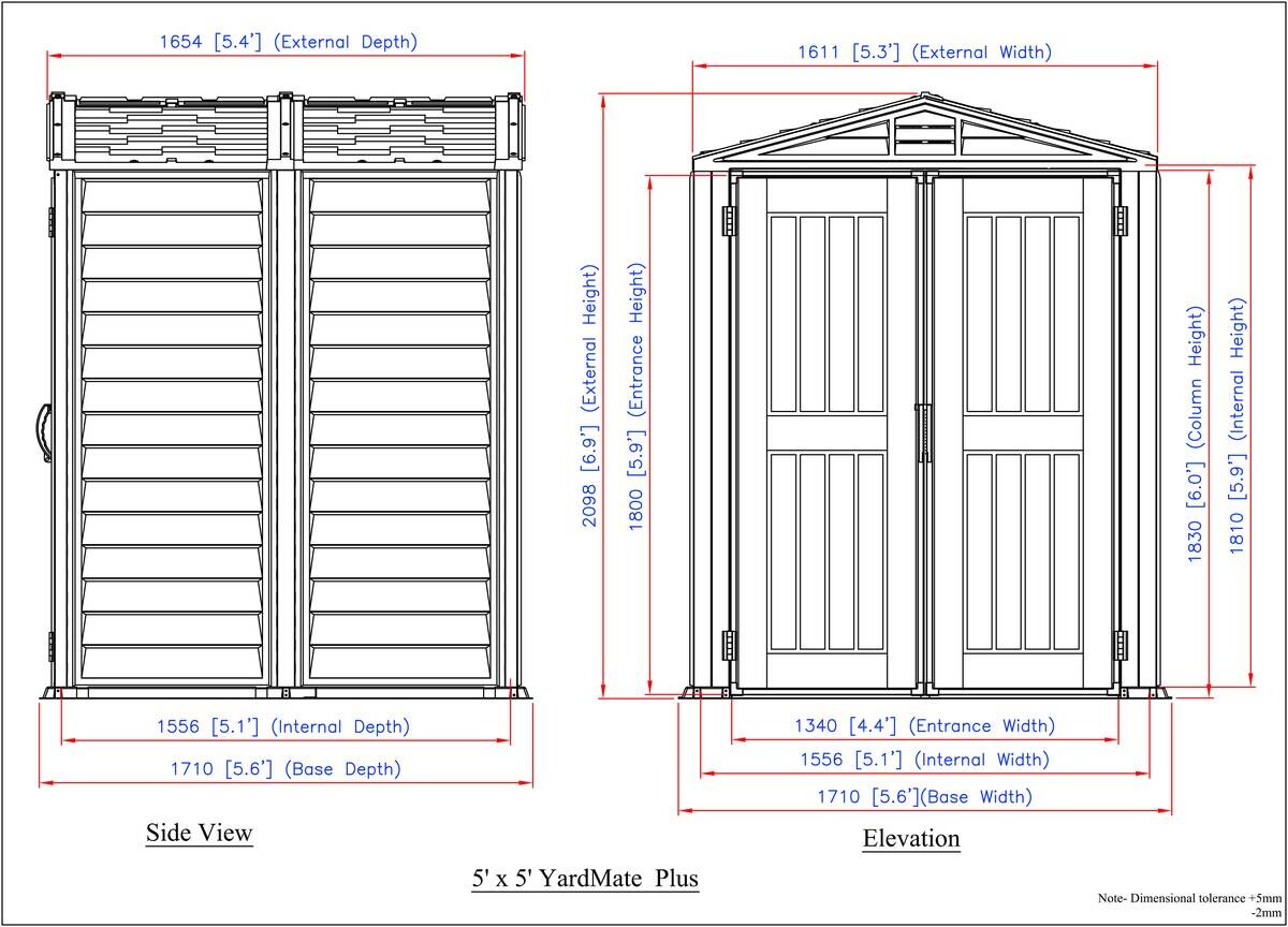 VCM Gerätehaus grau B/H/L: ca. 171x210x171 cm
