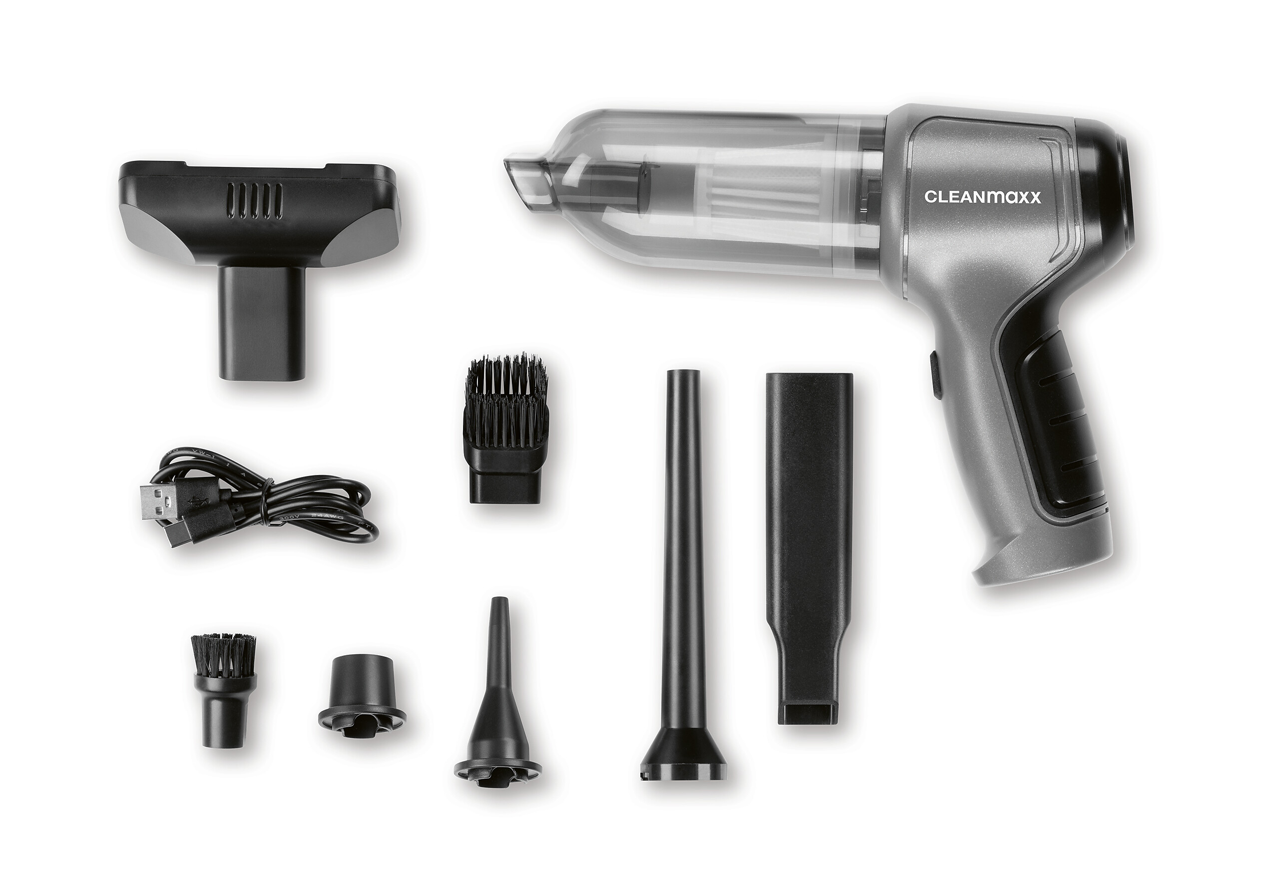 CLEANmaxx Akku-Handstaubsauger anthrazit schwarz B/H/L: ca. 17x7x23,5 cm