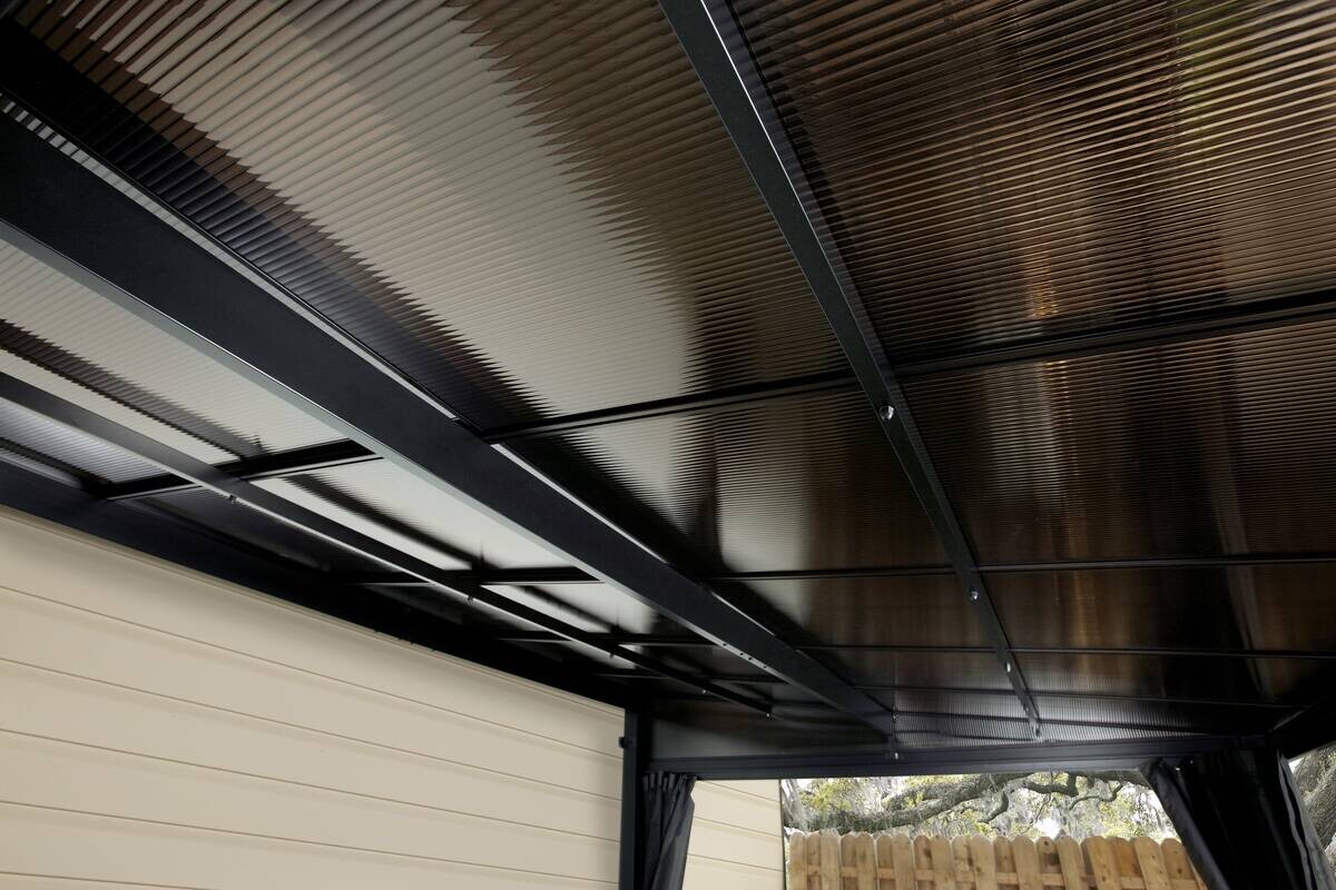 Sojag Terrassenüberdachung St. Barth anthrazit Aluminium B/H/L: ca. 363x240x240 cm