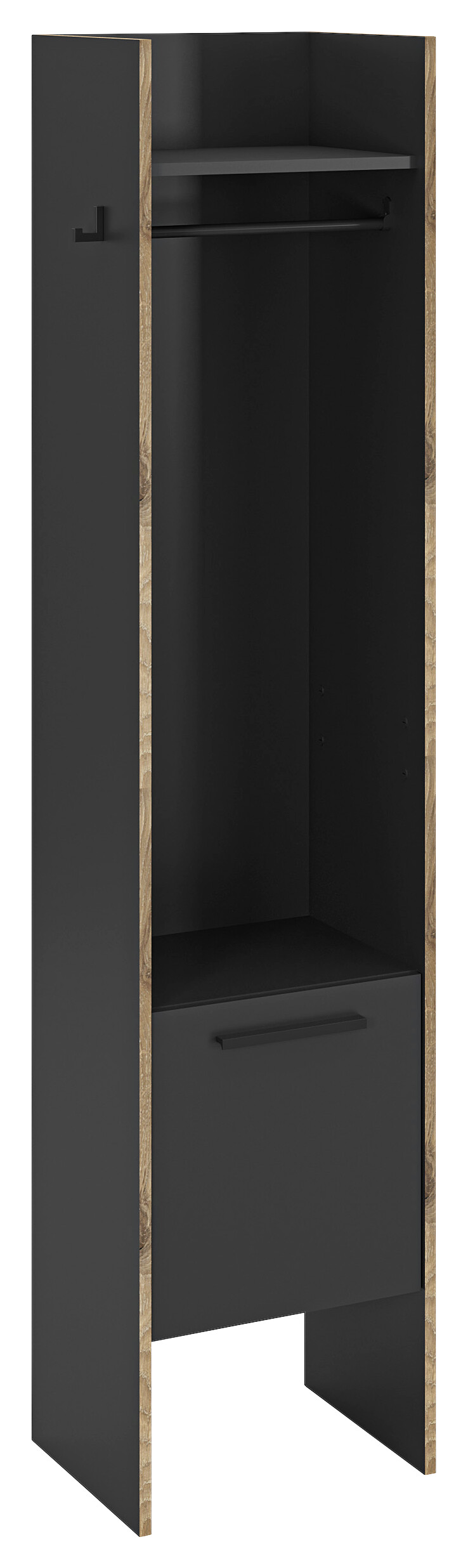 Garderobenschrank Bueno Basalt Nox Oak Nachbildung B/H/T: ca. 42x189x37 cm Garderobenschrank Bueno Basalt Nox Oak Nachbildung B/H/T: ca. 42x189x37 cm