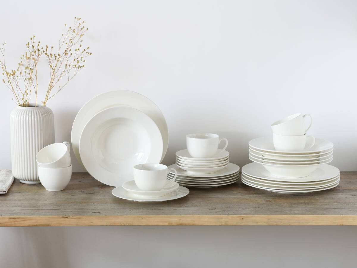 CreaTable Kombiservice Fleur Royal cremeweiß Porzellan 30 tlg.