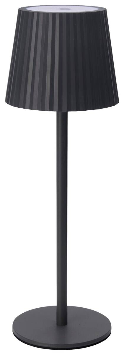 Tischlampe grau Kunststoff B/H/L: ca. 9,3x9,3x28 cm