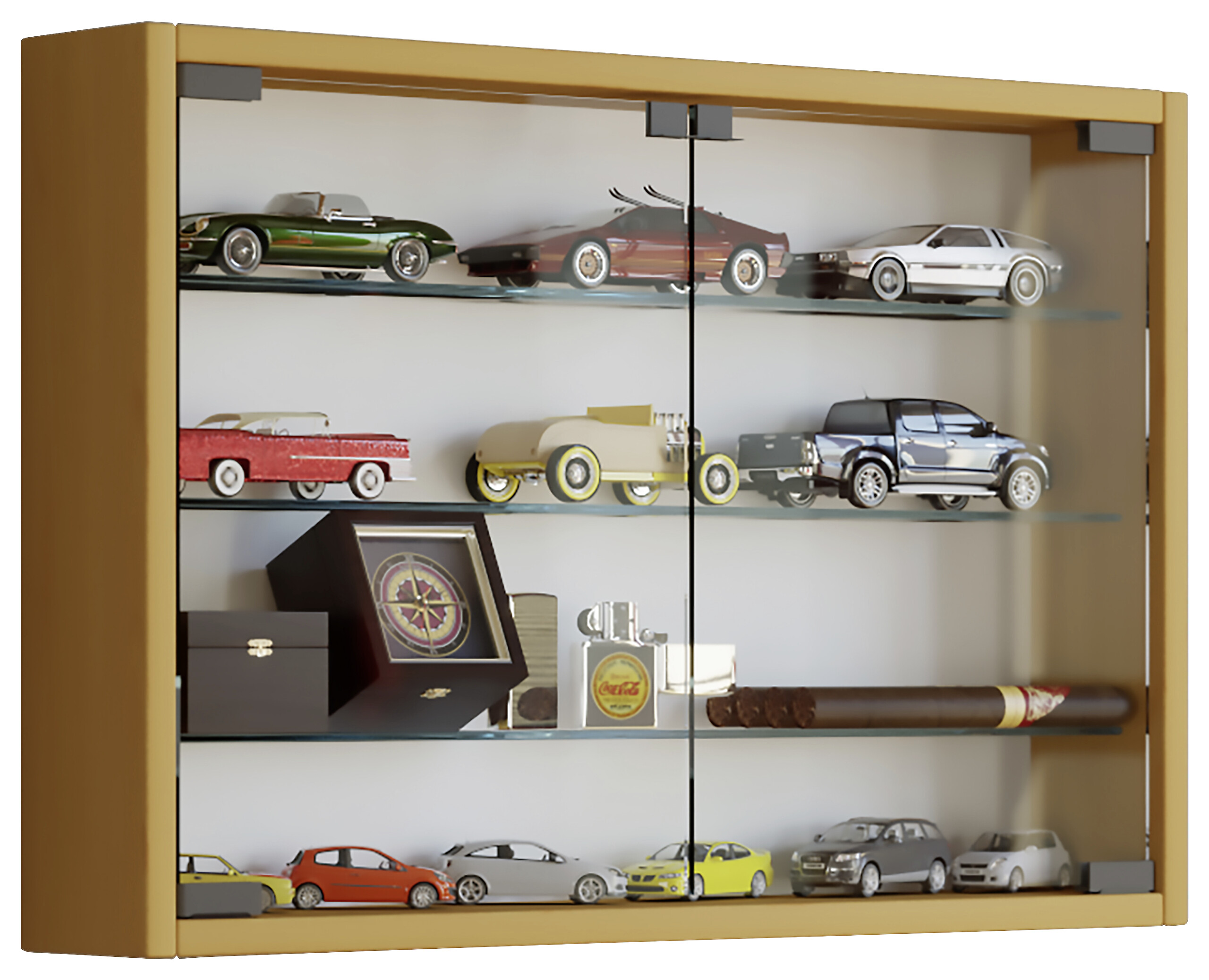 Vitrine Mandosa M buche Nachbildung Holzwerkstoff Glas B/H/T: ca. 60x40x10 cm