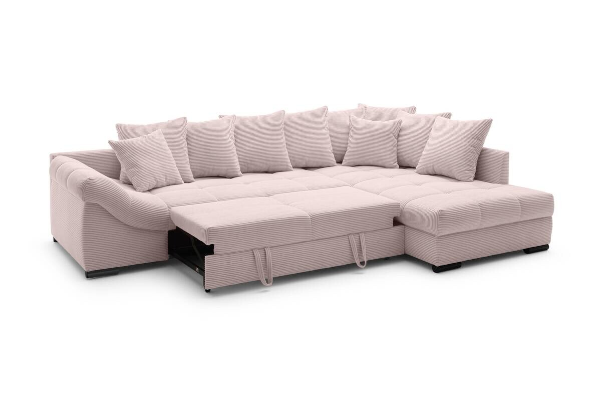 Ecksofa mit Bettfunktion altrosa Microfaser B/H/T: ca. 303x88x202 cm Ecksofa mit Bettfunktion altrosa Microfaser B/H/T: ca. 303x88x202 cm
