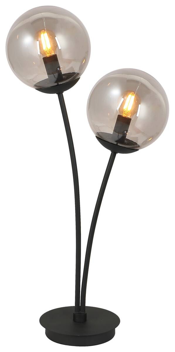 POCOline Tischleuchte Space schwarz Glas B/H/T: ca. 15x60x32 cm E14 2 Brennstellen