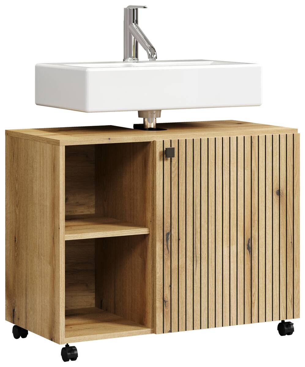 Waschbeckenunterschrank Pure Bliss Eiche Evoke Oak Nachbildung schwarz B/H/T: ca. 80x64x42 cm Waschbeckenunterschrank Pure Bliss Eiche Evoke Oak Nachbildung schwarz B/H/T: ca. 80x64x42 cm