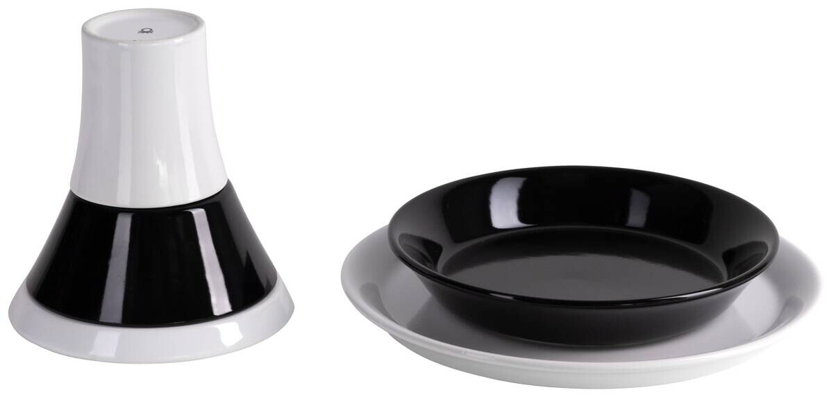 BENETTON Kombiservice Black & white schwarz Steingut 5 tlg.