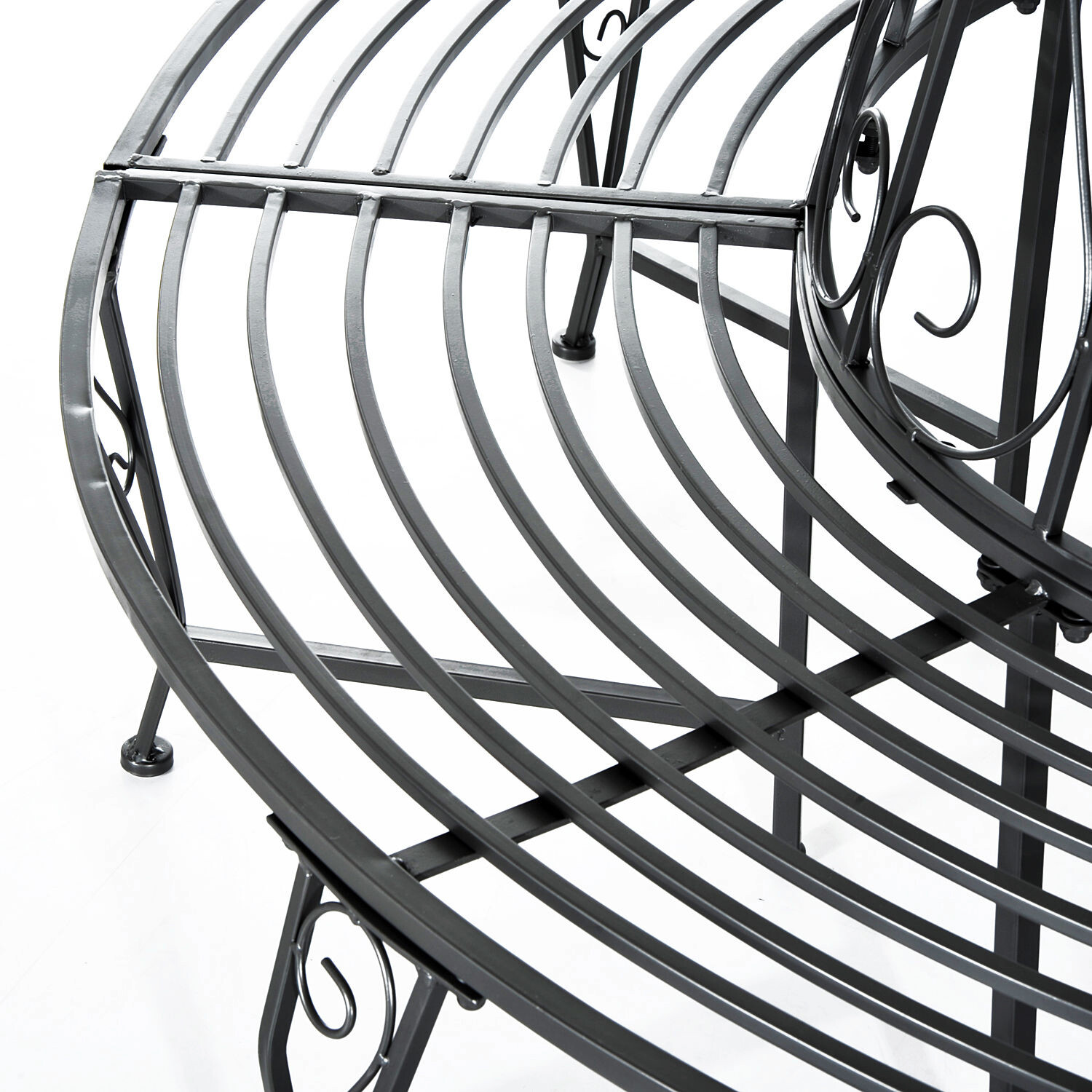 Outsunny Gartenbank silber Metall H/D: ca. 90x160 cm