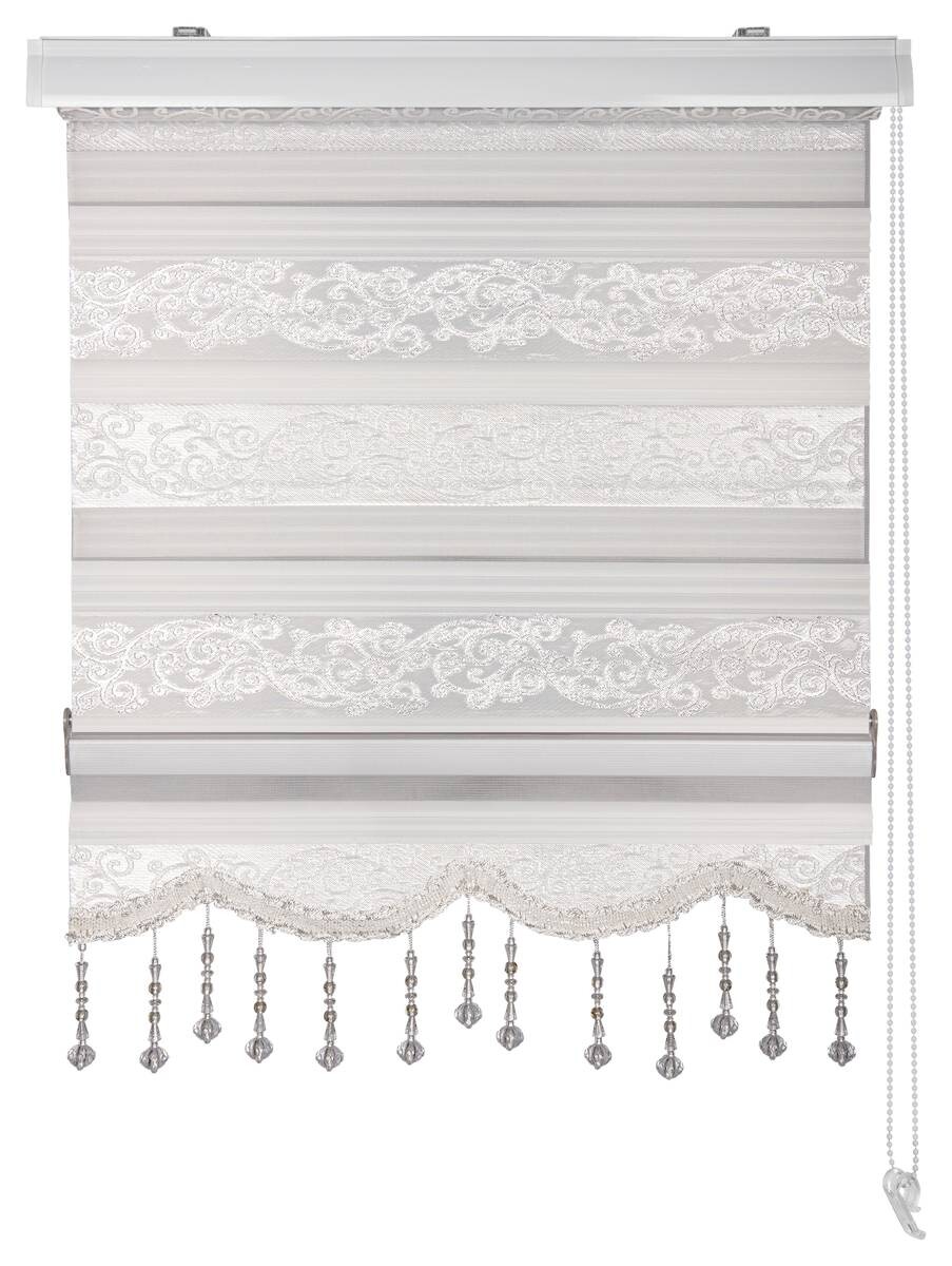 Doppelrollo Djerba weiß B/L: ca. 100x160 cm
