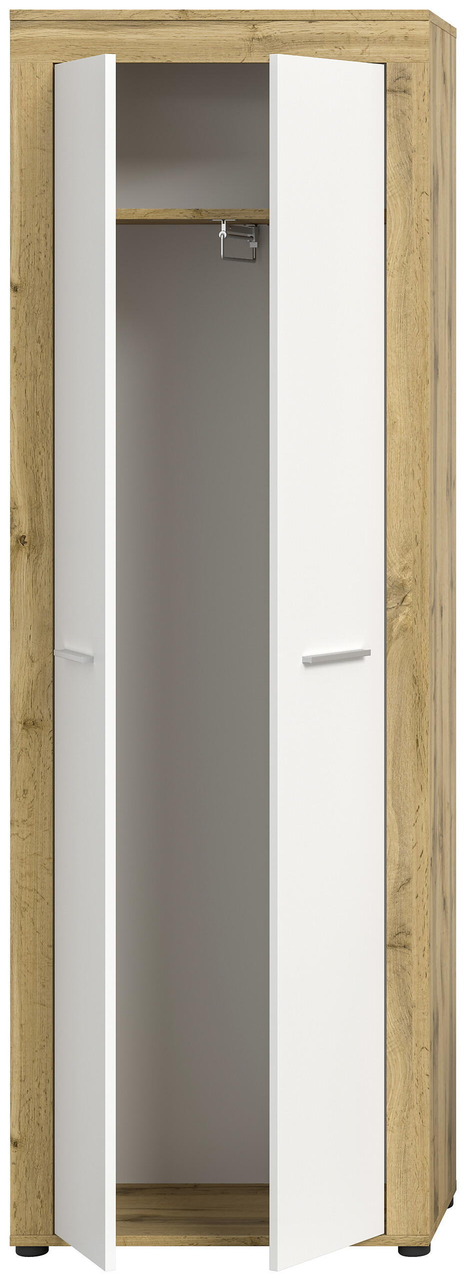 Garderobenschrank JAM Eiche Wotan Nachbildung weiß B/H/T: ca. 64x191x35 cm