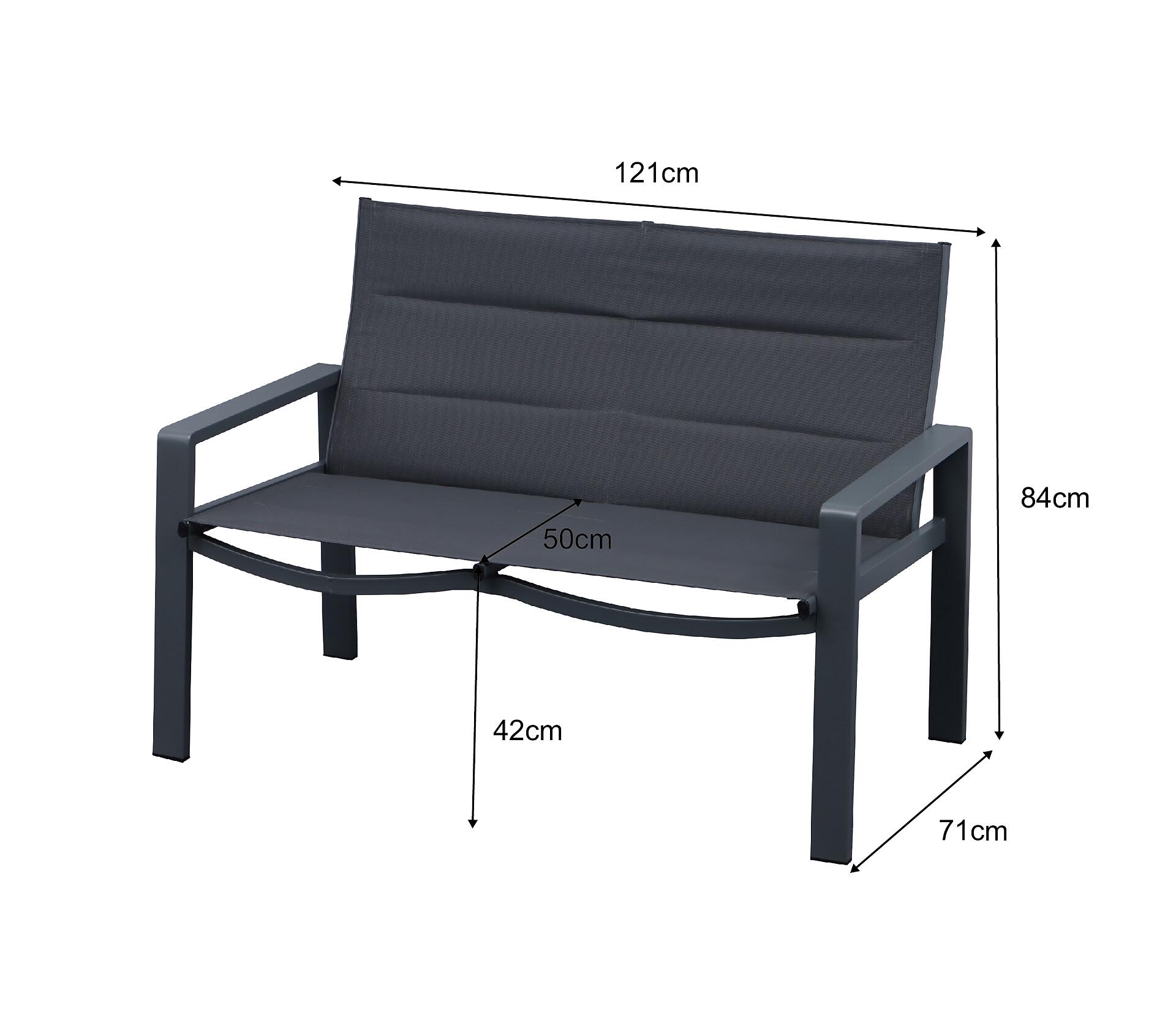 Gartensitzgruppe Santorini dunkelgrau Aluminium