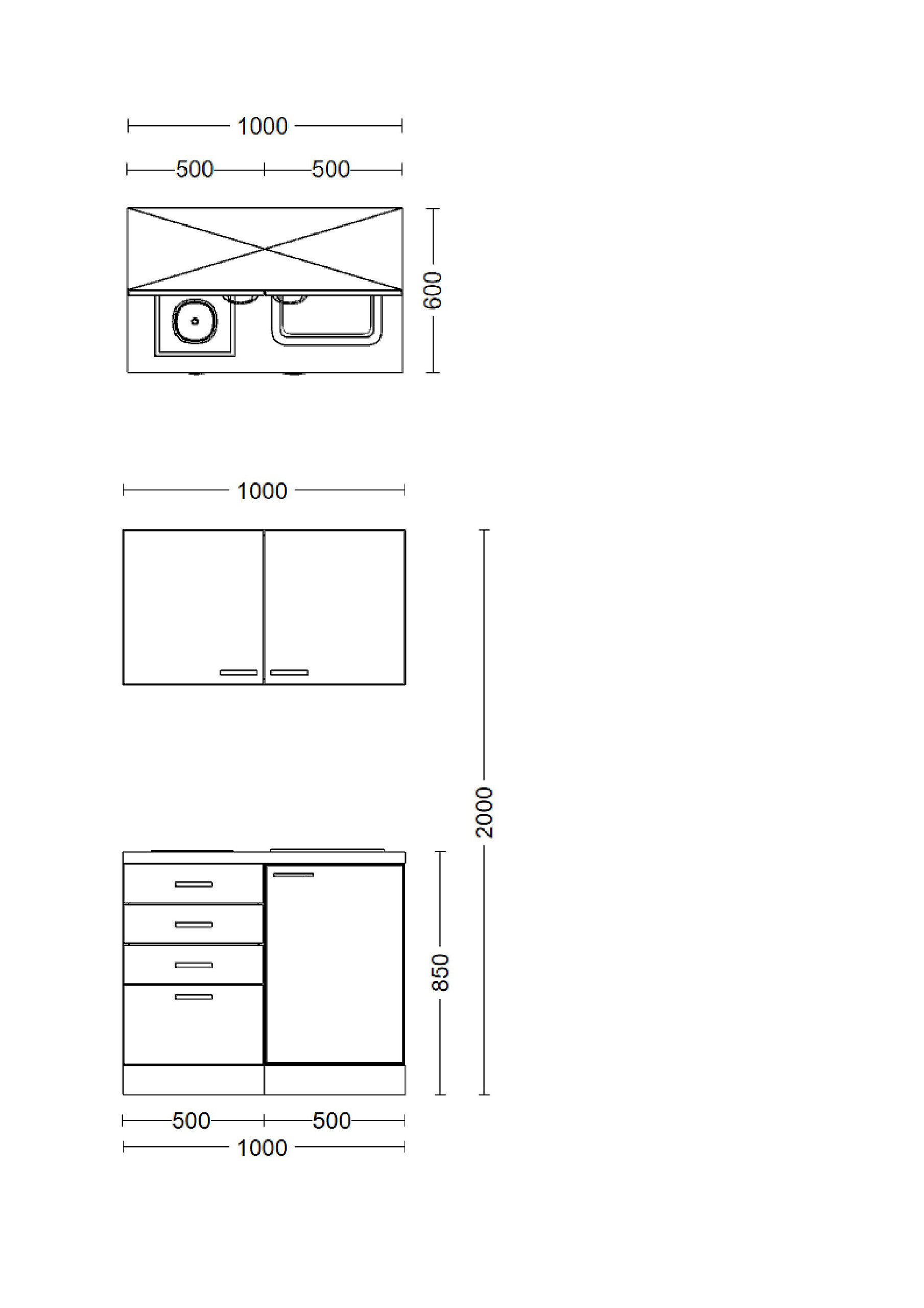 Küchenblock Cara grün B/H/T: ca. 100x200x60 cm Küchenblock Cara grün B/H/T: ca. 100x200x60 cm
