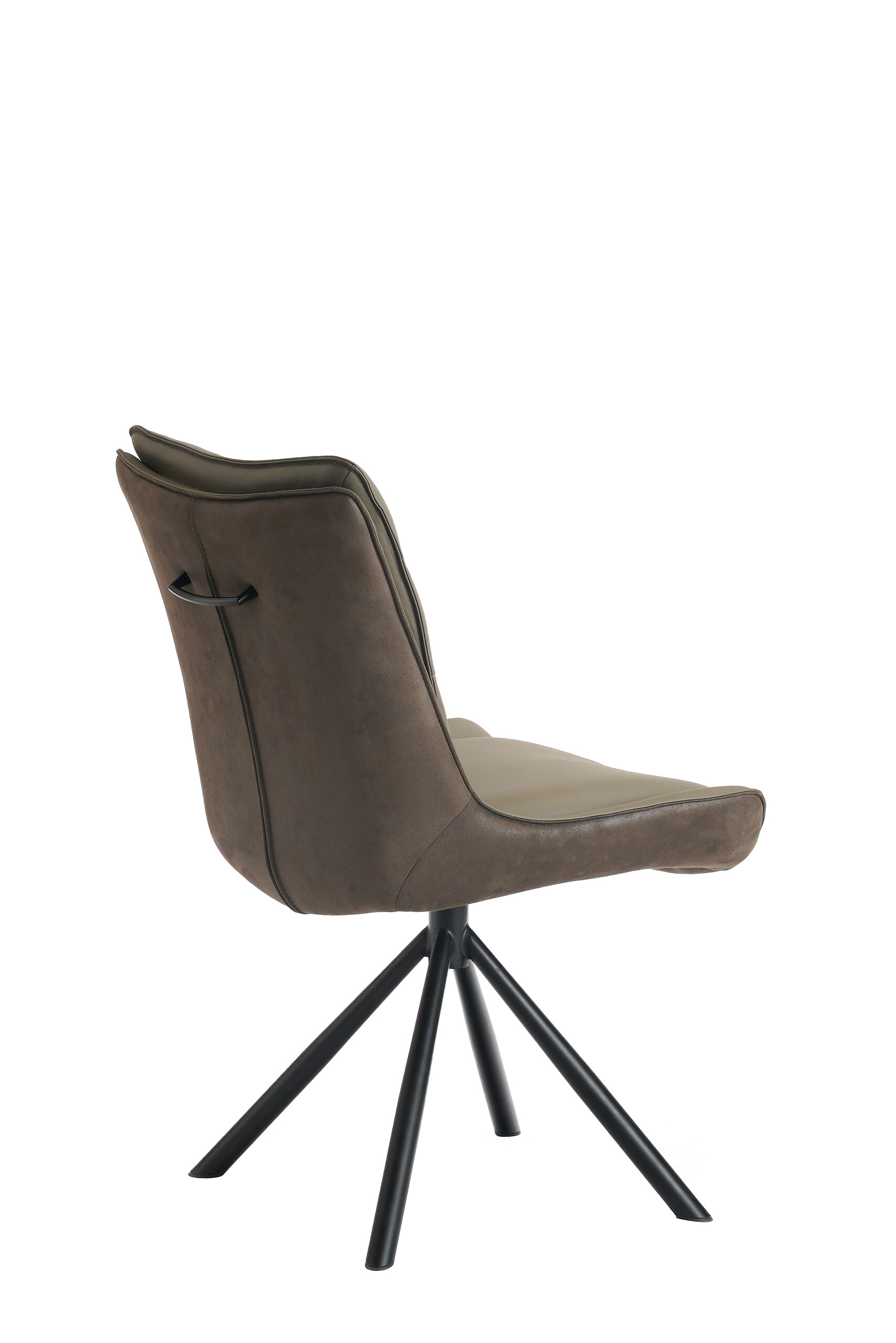 Drehstuhl grau braun Leder Stoff B/H/T: ca. 57x92x69 cm Drehstuhl grau braun Leder Stoff B/H/T: ca. 57x92x69 cm