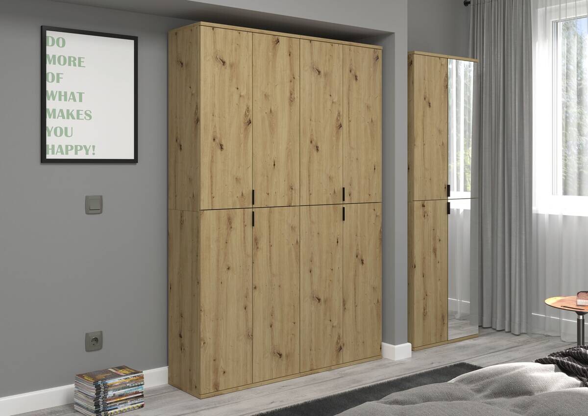 Garderobe PROJEKT Eiche Artisan Nachbildung Spiegel B/H/T: ca. 60x193x34 cm