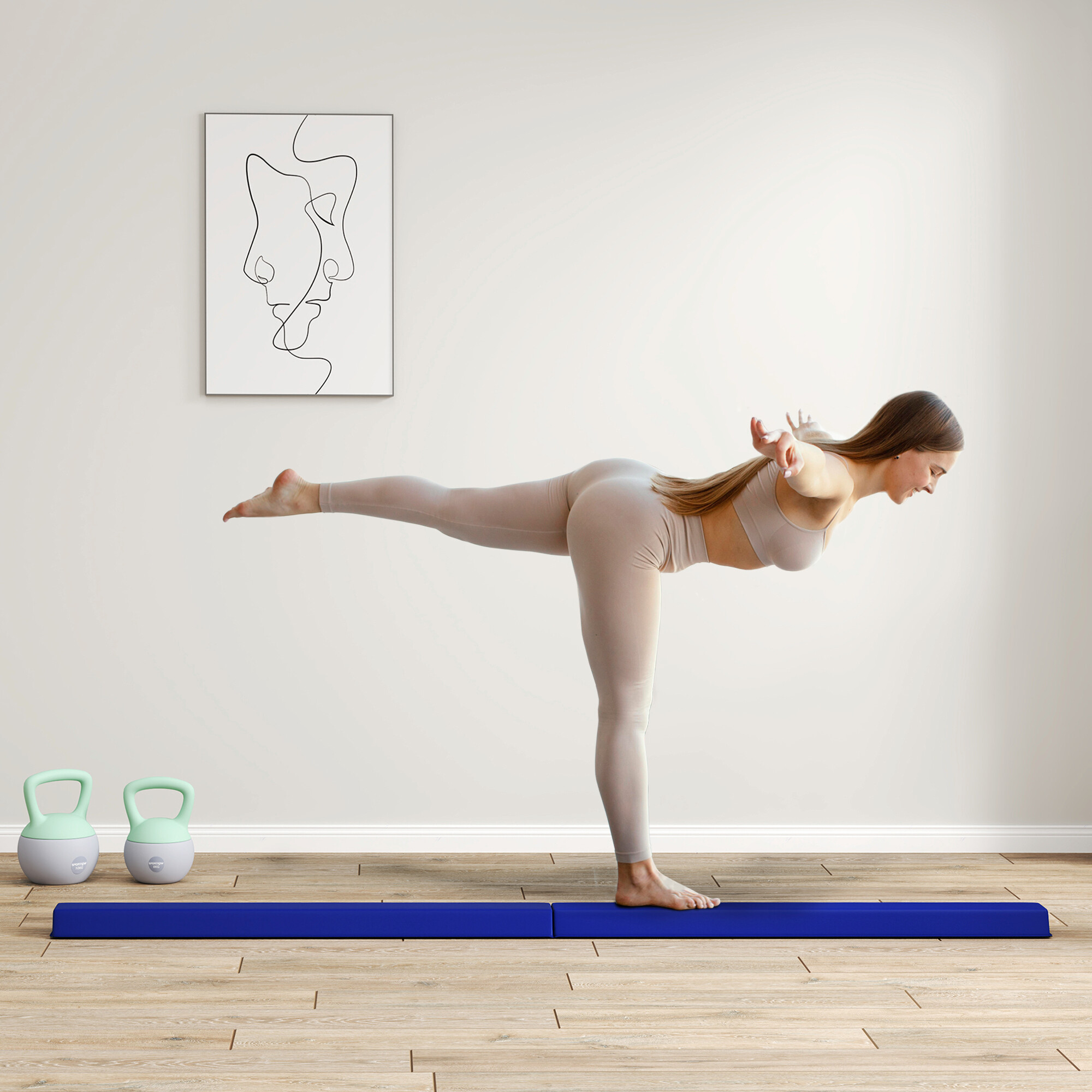 SPORTNOW Schwebebalken blau Polyester B/H/L: ca. 15x6,5x236 cm