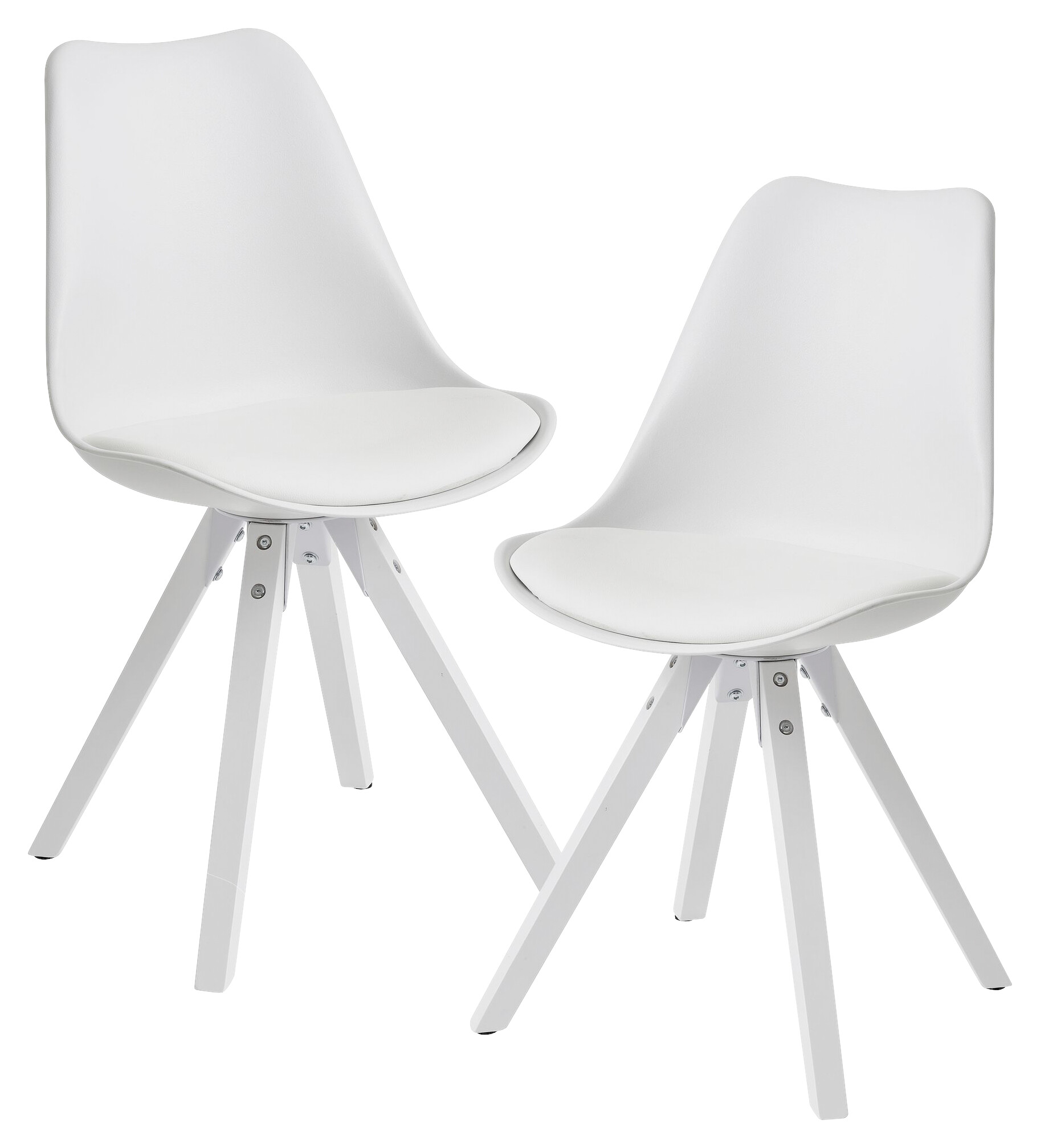 Stuhl 2er-Set. weiß B/H/T: ca. 49x87x52 cm