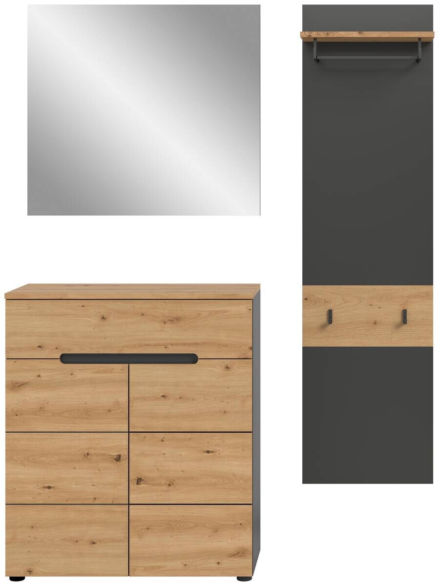 Garderobe Canu basaltgrau Nachbildung Artisan Nachbildung B/H/T: ca. 140x190x37 cm