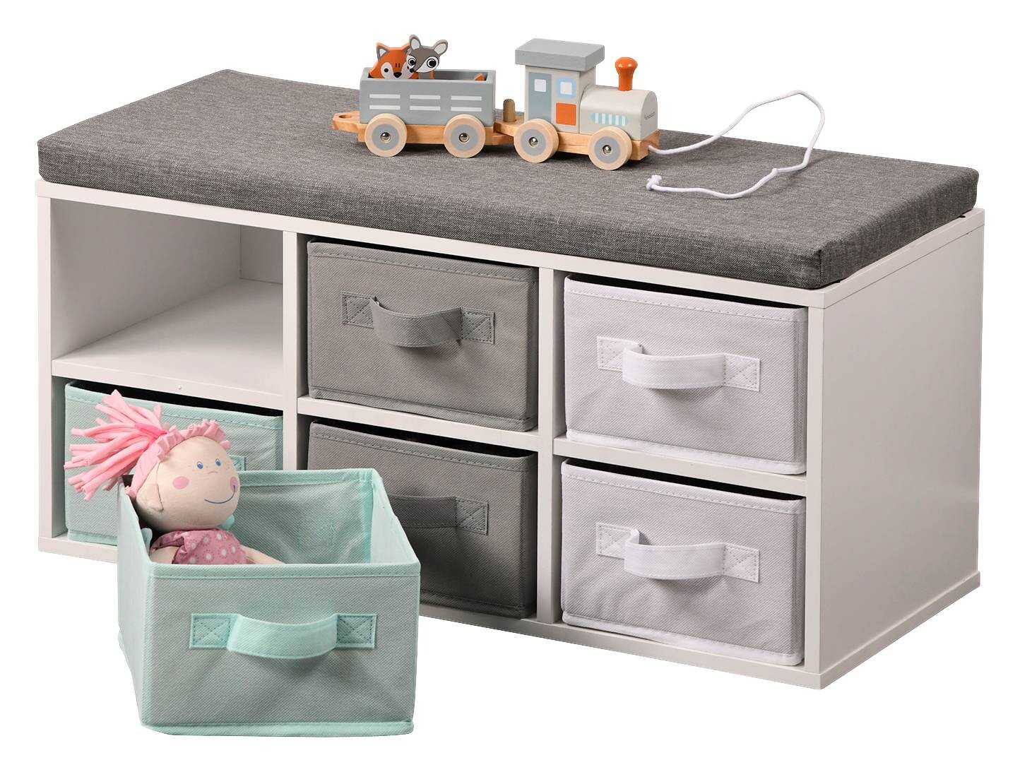 Kesper Kinder-Sitzbank weiß B/H/T: ca. 68x33x29,5 cm