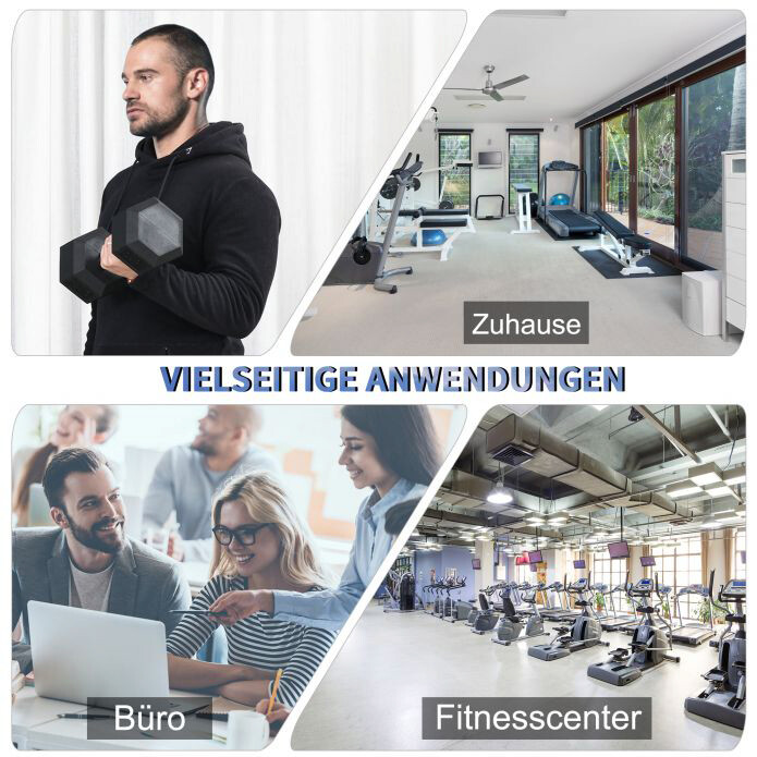 HOMCOM Kurzhantel schwarz Gummi B/H/T: ca. 15,5x10,4x15,5 cm