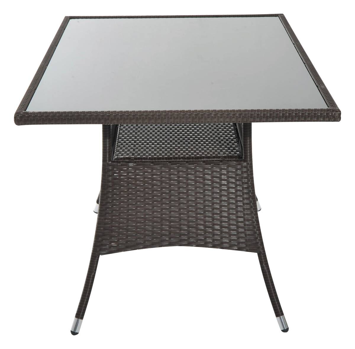 Outsunny Gartentisch schwarz Polyrattan B/H/L: ca. 85x74x150 cm